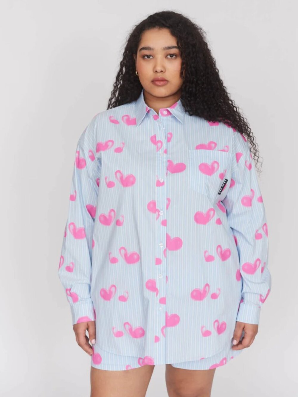 Lazy Oaf Heartbreaker Striped Shirt Size Large